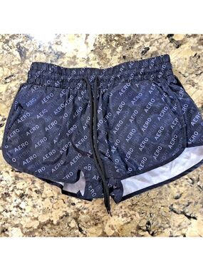 Size Small Aeropostale Sport Womens Shorts Lined Undergarment Drawstring Black